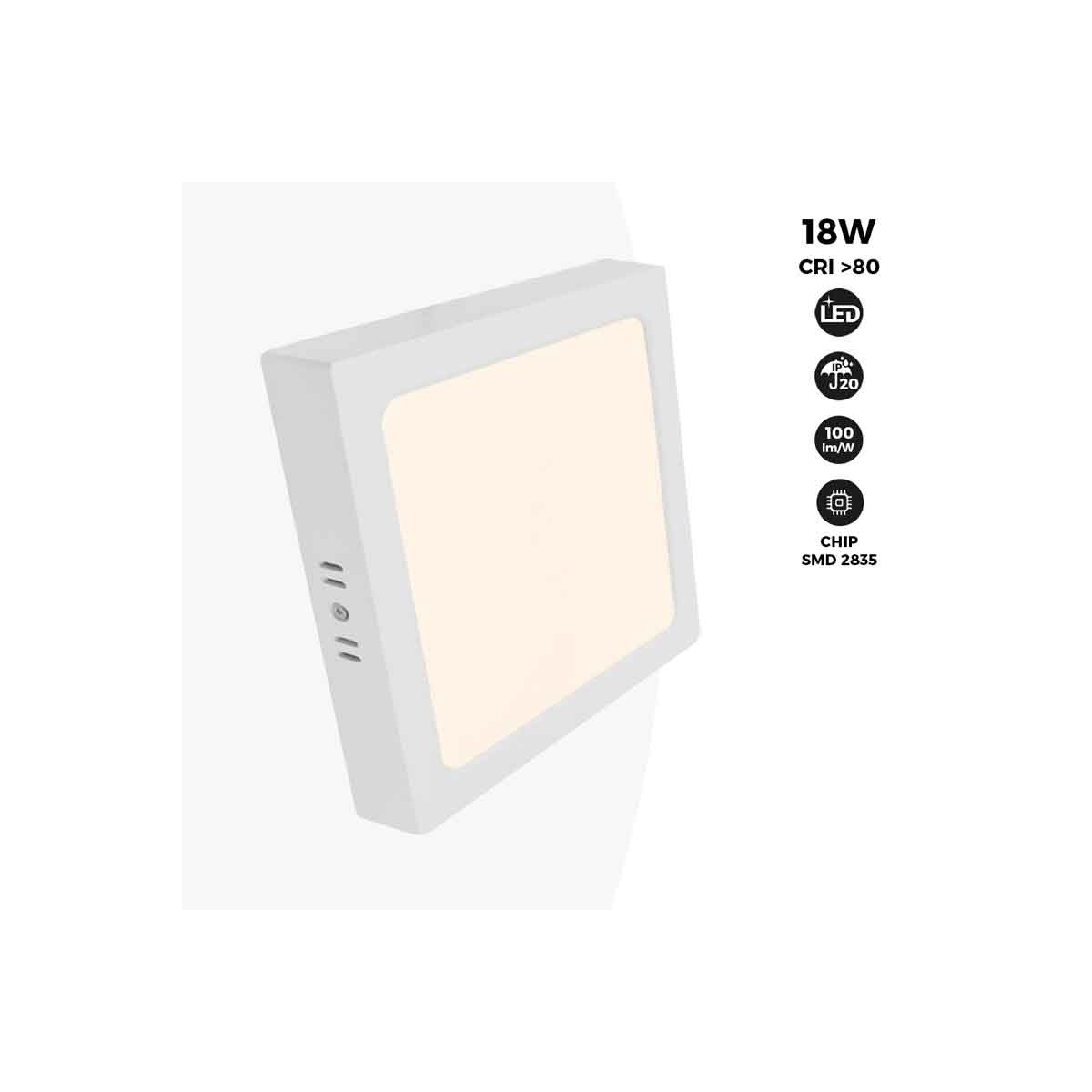 Square LED Ceiling Lamp 18W High Efficiency