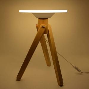 Wooden LED luminous table with methacrylate top