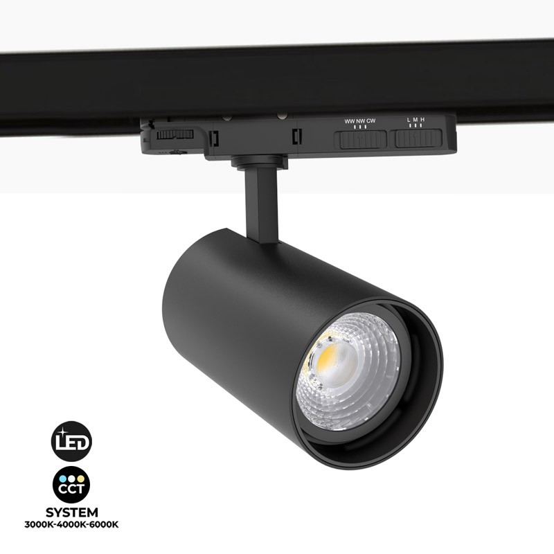 COB LED Trackspot éclairage triphasé 40W 3000K Blanc 