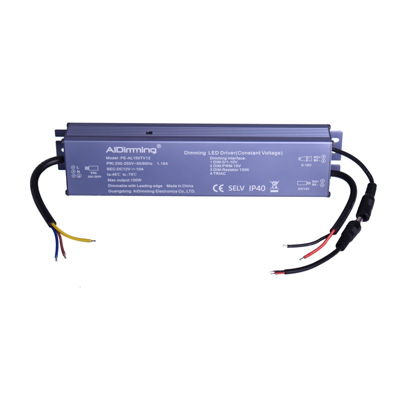 Triac dimmable driver 150W constant voltage 12V 12A IP40