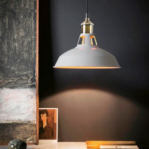 Industrial retro pendant lamp "MANACOR" with metal dome