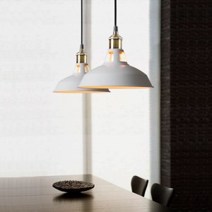 Industrial retro pendant lamp "MANACOR" with metal dome