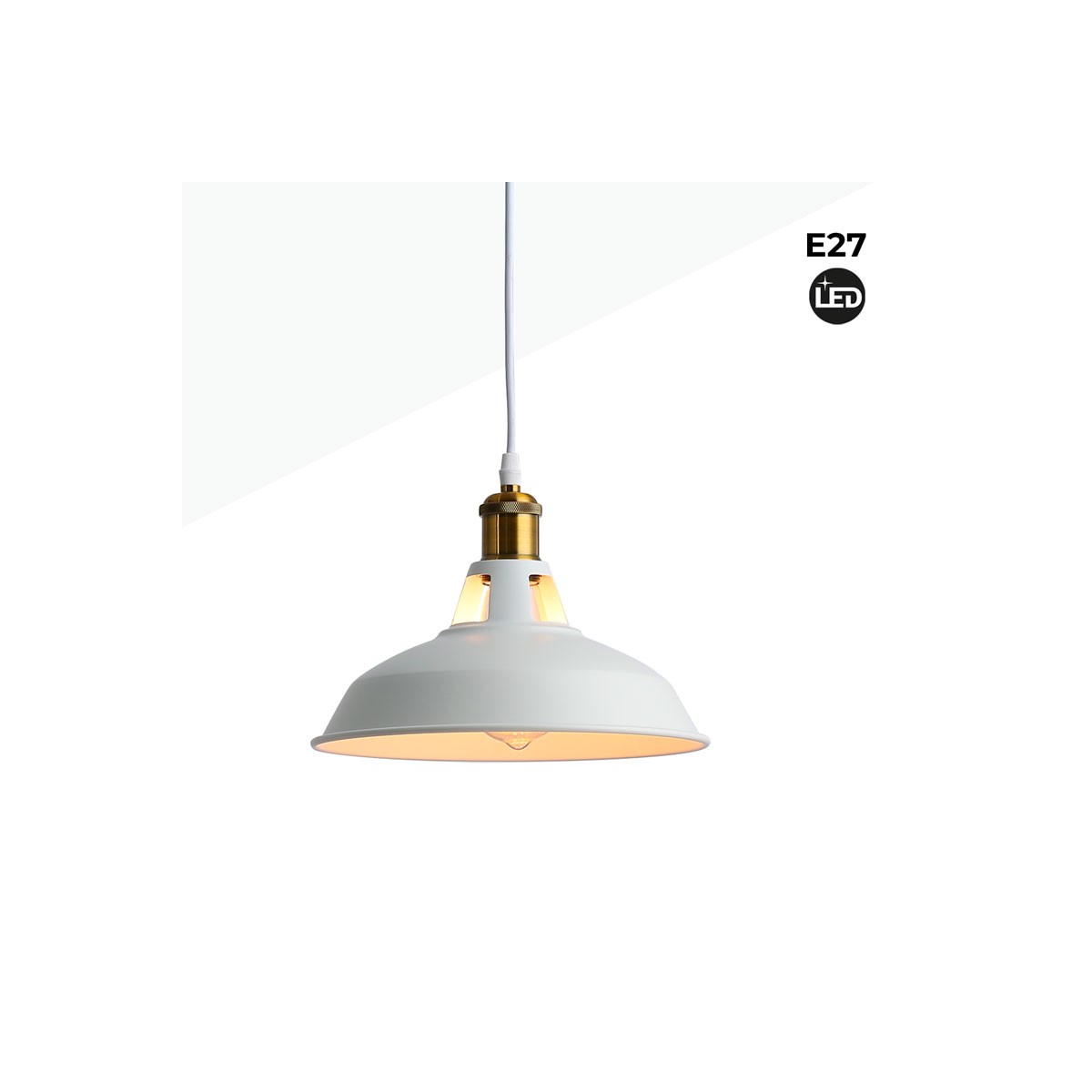 Industrial retro pendant lamp "MANACOR" with metal dome