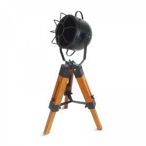 Vintage lamp Tachicom with wooden tripod