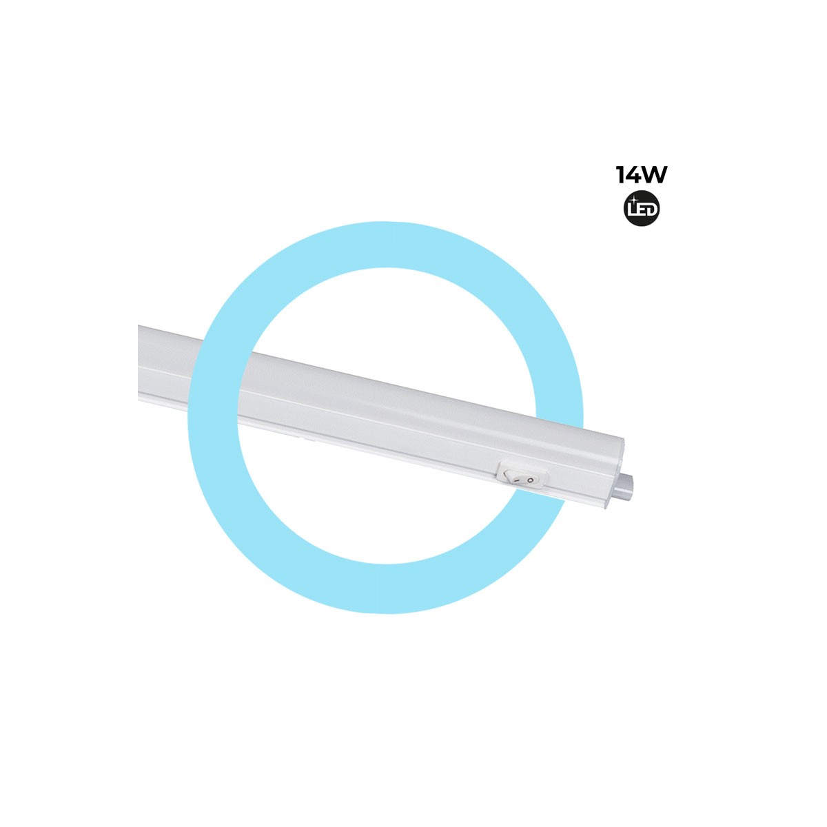 Under cabinet LED light fixture - T5 14W - 120cm - Connectable - Opal