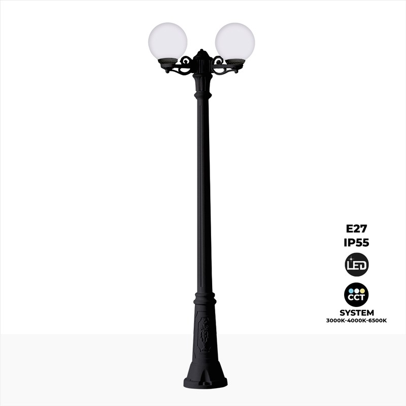 Double lampadaire LED d'extérieur FUMAGALLI GIGI BISSO GLOBE 8.5