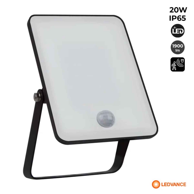 LEDVANCE floodlight with motion sensor - 20W - ESSENTIAL range - 1900lm - IP65 - 6500K