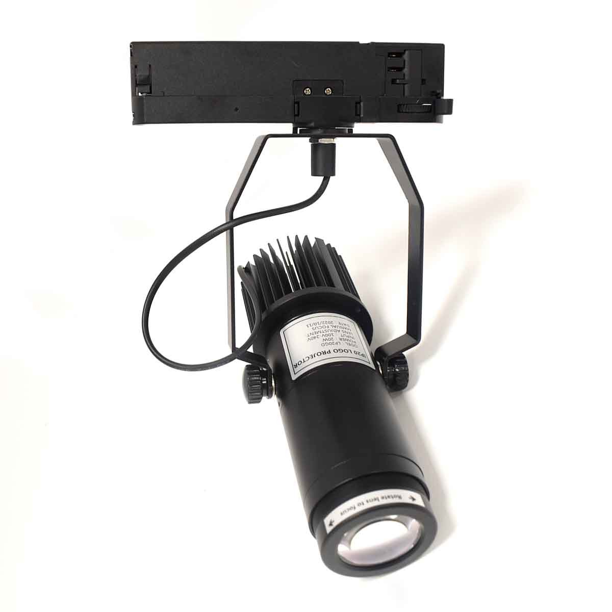 3-phase track GOBO LED Projector - 20W - Optics 20° - IP20