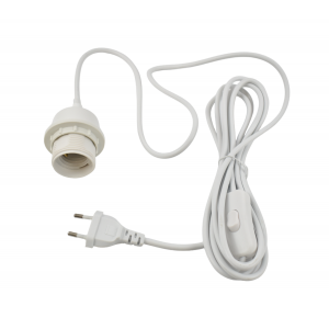 Cable with plug and switch WHITE