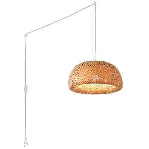 Wicker pendant lamp with...