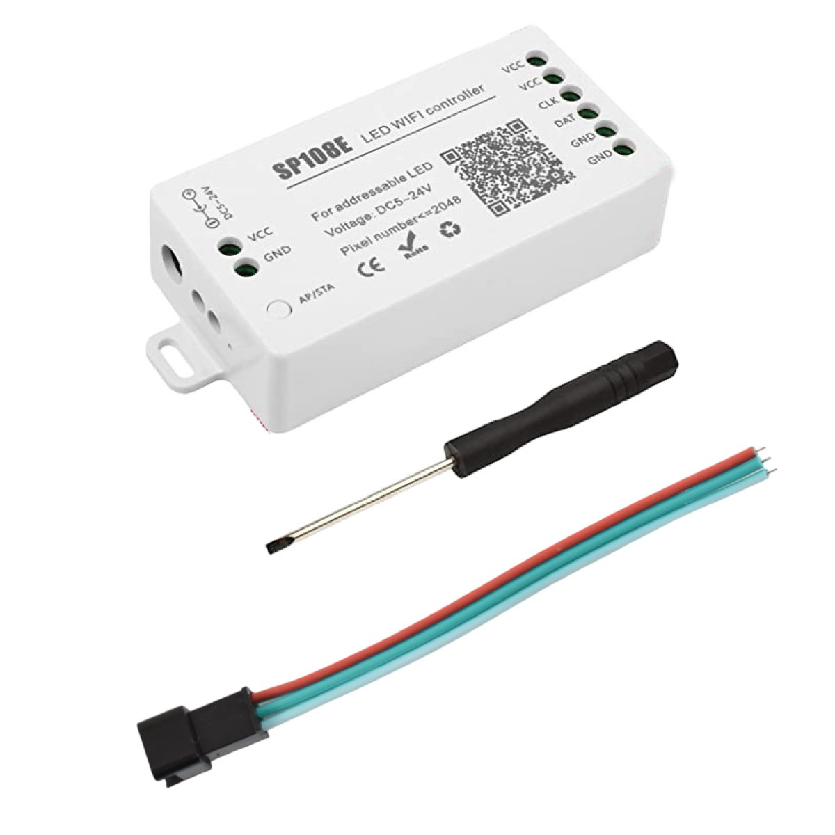 WIFI RGB/RGBW pixel IC LED controller - 5-24V DC - 2048 pixels