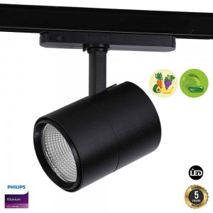 Special three-phase 30W LED spotlight for greengrocers and fruit and vegetable shops