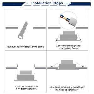 Recessed LED downlight 7W IP44 with CCT selector switch