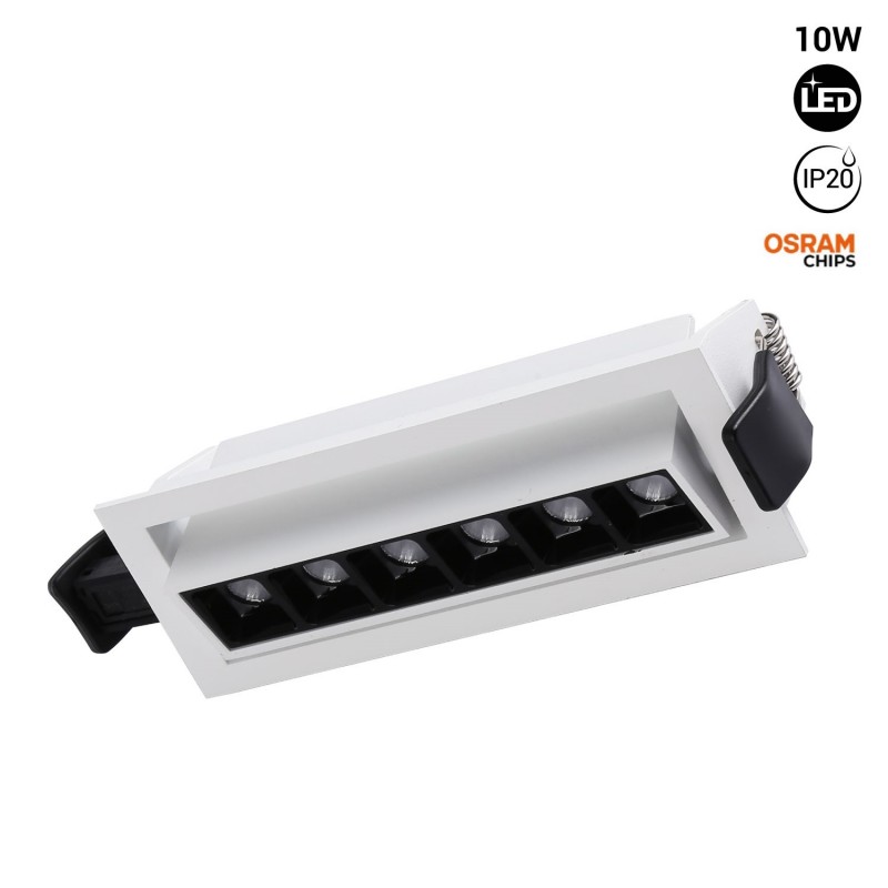 Recessed LED linear spotlight 10W - Adjustable - UGR18 - CRI90 - OSRAM Chip - 2800K