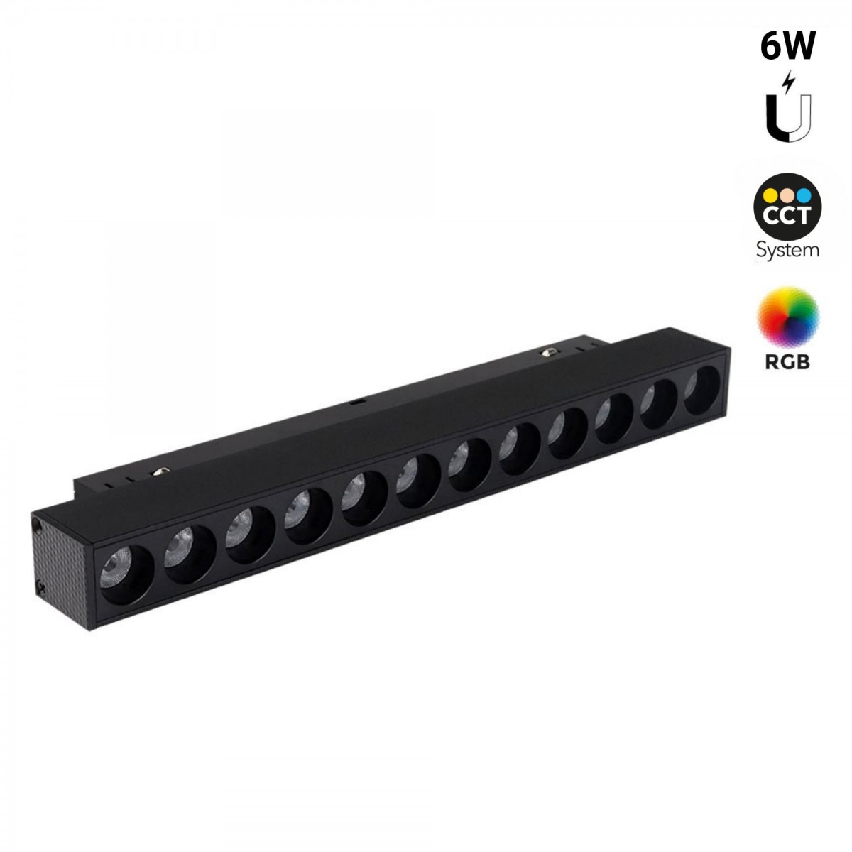 Magnetic linear track light - RGB + CCT - 6W - UGR18 - Mi Light