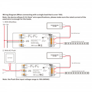 4 in 1 LED Controller - 12-48V DC - TRIAC + 0/1-10V + DALI + PUSH