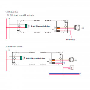 DALI dimmable DT6 Single color driver 220-240V - Output 6-42V DC - 100-700mA - 15W