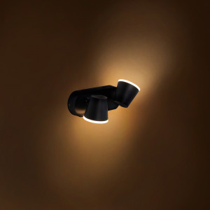 Double outdoor wall light with PIR sensor "Tura" - 20,5W - Adjustable - 3000K - IP54