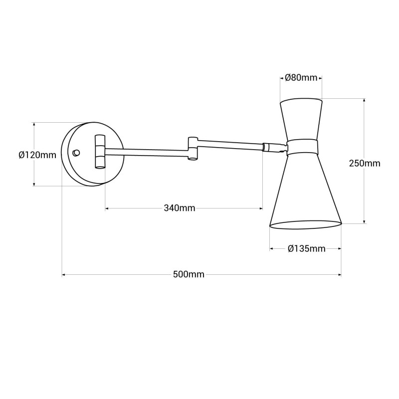 Swing arm wall sconce MODE/Beat Tall inspiration TOM DIXON