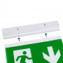 Permanent emergency light with "Emergency Exit" sign