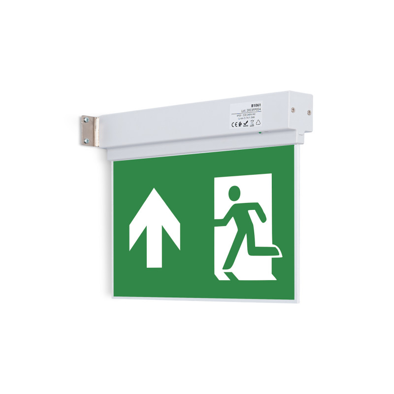 Permanent emergency light with "Up arrow" pictogram