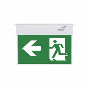 Hanging permanent emergency light with "Side arrow" pictogram