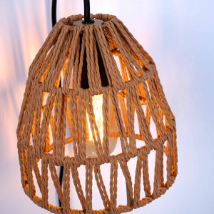 Wooden wall sconce with woven paper lampshade - "Leo"