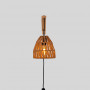 Wooden wall sconce with woven paper lampshade - "Leo"