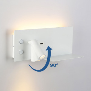 Wall Reading light with USB port "Kerta" - Double light - 3W+7W