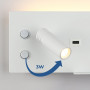 Wall Reading light with USB port "Kerta" - Double light - 3W+7W