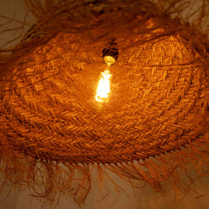 Plug-in natural fiber pendant lamp "NAM XL"