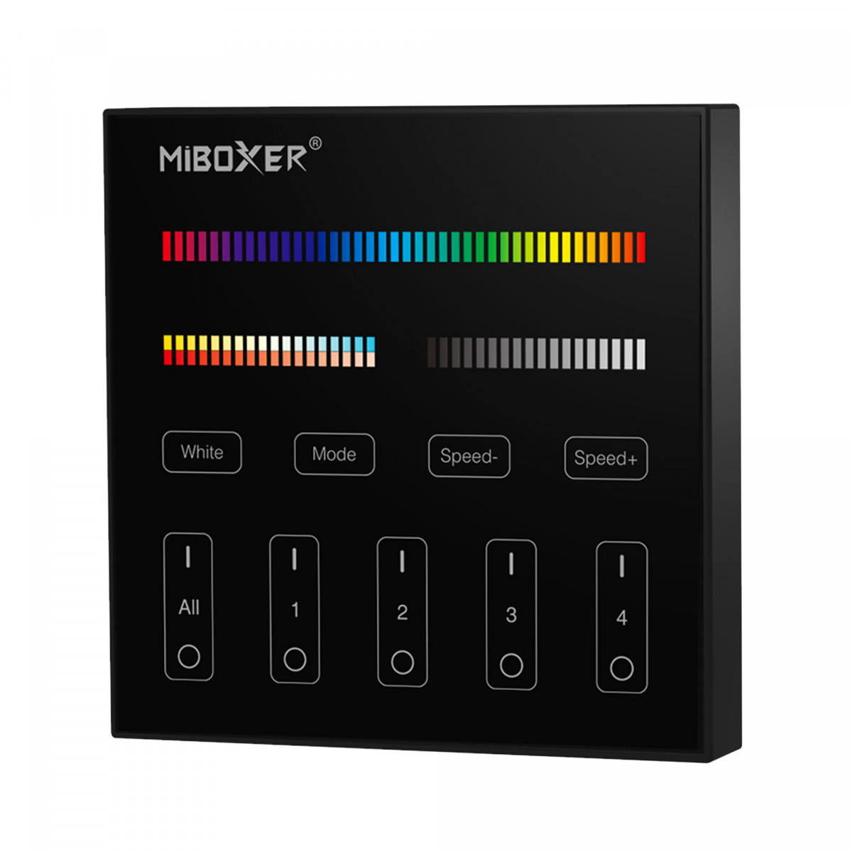 RGB + CCT touch control panel - 4 zones - Black - MiLight