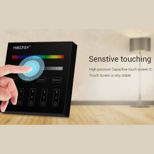 RGB + CCT touch control panel - 4 zones - Black - MiLight