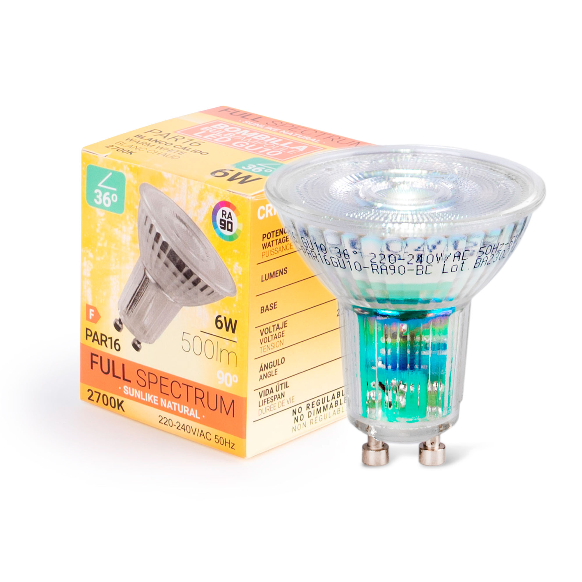 E27 dimmable LED lamp 6W 500 lm 2700K
