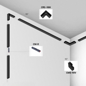 L connector for surface magnetic tracks 20mm - Vertical