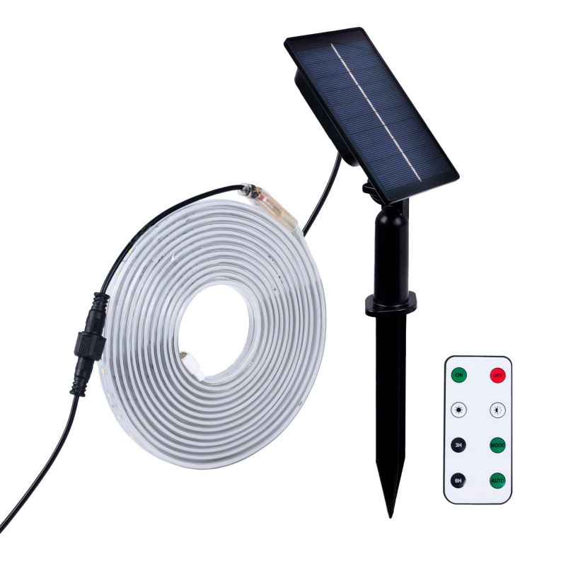 Outdoor solar LED strip with remote 18W 12mm 5 meters