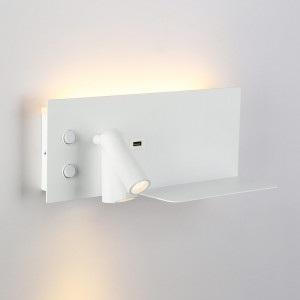 Pack x 2 - Wall reading light with USB port "Kerta" - Double light - 3W+7W - White