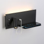 Pack x 2 - Wall reading light with USB port "Kerta" - Double light - 3W+7W - Black