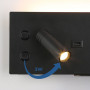 Pack x 2 - Wall reading light with USB port "Kerta" - Double light - 3W+7W - Black