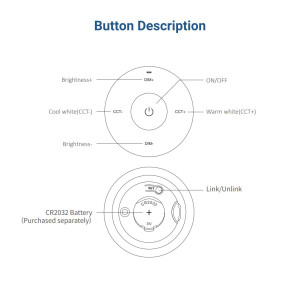 Mini RF Controller - Single Color + CCT - Magnetic Base - Mi Light - White