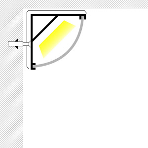 Aluminum corner profile - 15,8x15,8mm - LED Strip 10 mm - 2m