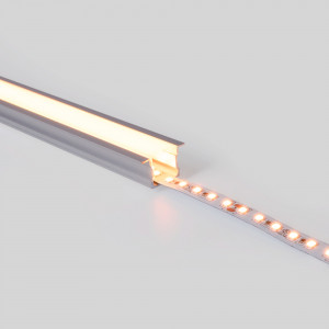 Recessed aluminum profile - Complete kit - 25 x 14,5mm - LED strip up to 12 mm - 2 meters