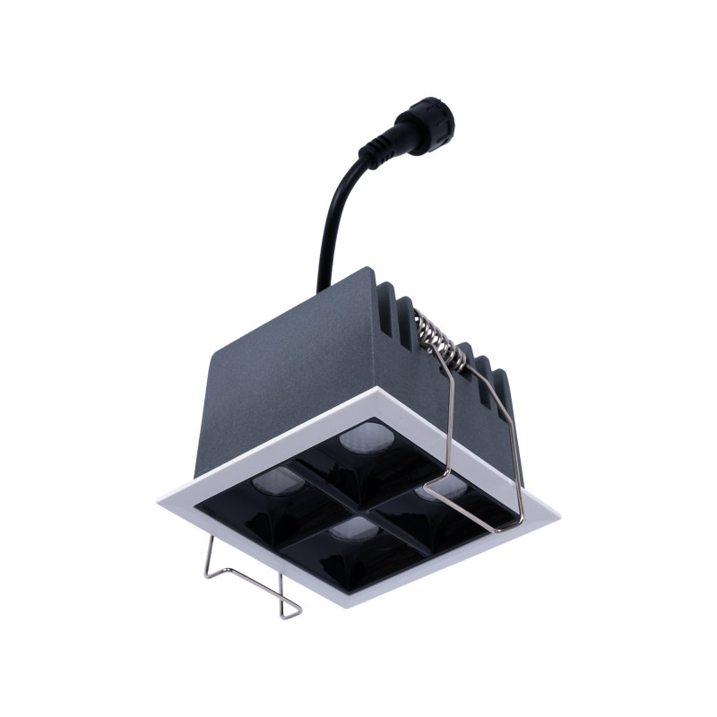 Recessed square LED downlight - 8W - 4 Spotlights - UGR18 - CRI90 - OSRAM Chip - White