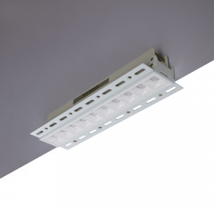 Recessed linear LED spotlight for plasterboard - 20W - UGR18 - CRI90 - White