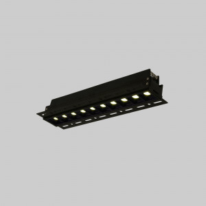 Recessed linear LED spotlight for plasterboard - 20W - UGR18 - CRI90 - Black