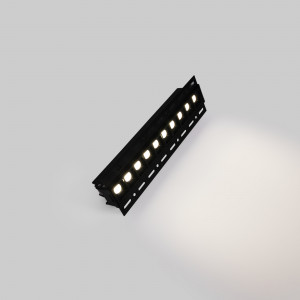 Recessed linear LED spotlight for plasterboard - 20W - UGR18 - CRI90 - Black