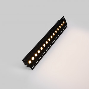 Recessed linear LED spotlight for plasterboard - 30W - UGR18 - CRI90 - Black