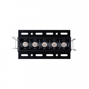 Recessed linear LED spotlight for plasterboard - 12W - UGR18 - CRI90 - Black