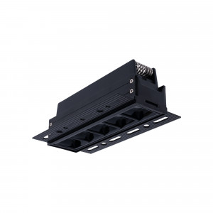 Recessed linear LED spotlight for plasterboard - 12W - UGR18 - CRI90 - Black