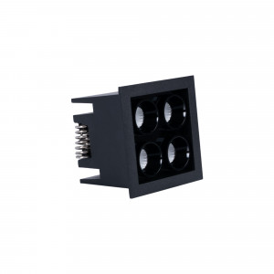 Recessed square LED downlight - 8W - Osram Chip - UGR18 - Cutout 48 x 48 mm - Black